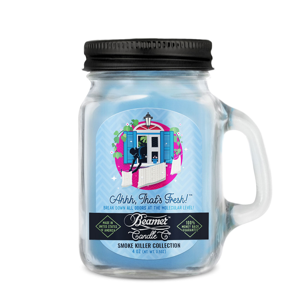 Beamer Candle Co. Mini 4oz Candle - Front View on Seamless White Background