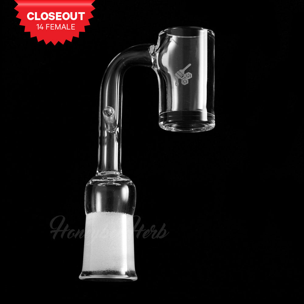 Honeybee Herb ENAIL Original Quartz Banger 90Β°, 14mm Female Joint, Clear, Side View