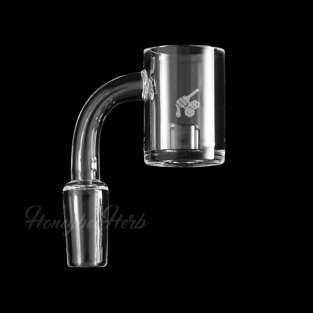 Honeybee Herb CORE REACTOR QUARTZ BANGER at 90Β° angle, 14mm Male joint, clear design for dab rigs