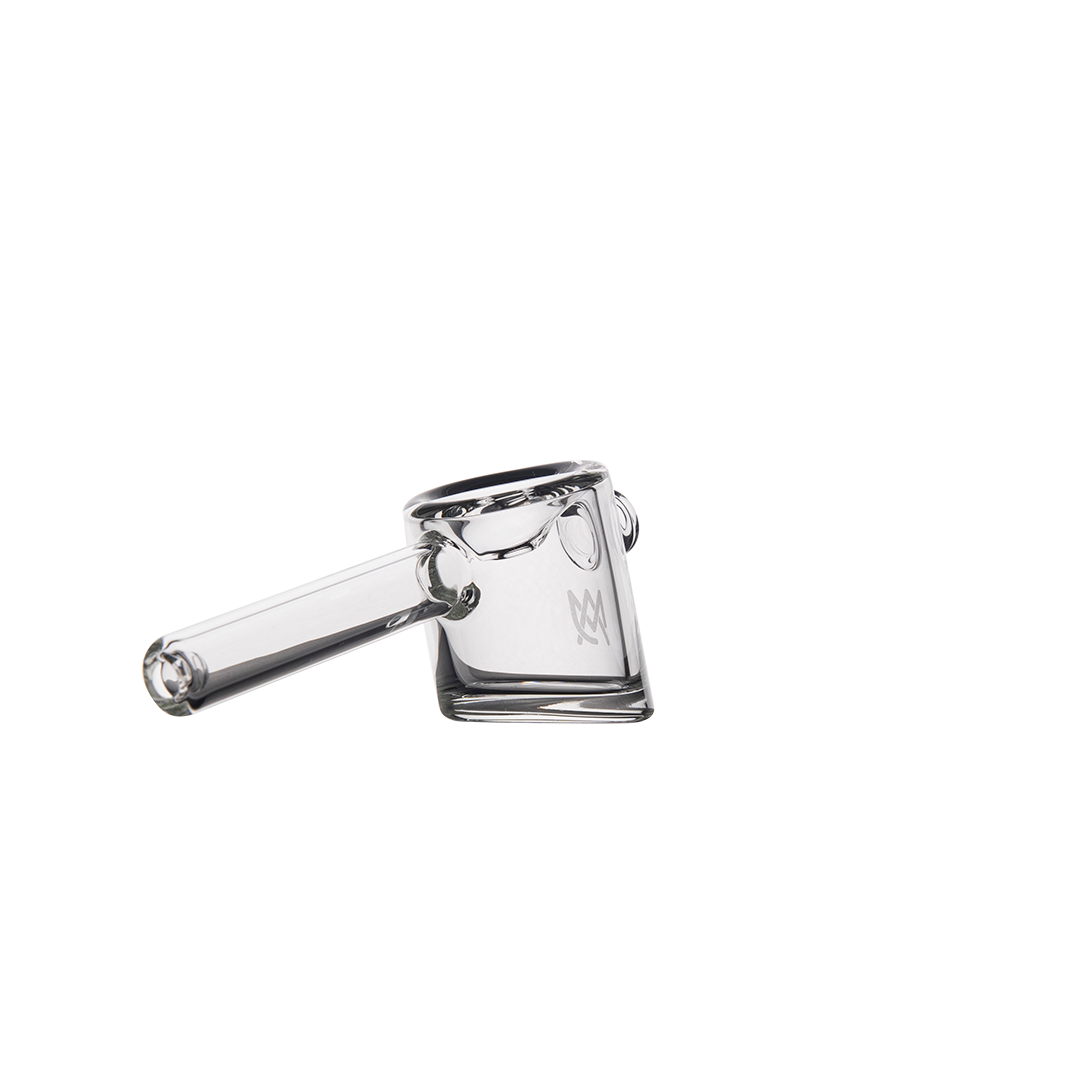 MJ Arsenal Kickstand Hand Pipe in Clear Glass - Compact and Portable Design - Side View