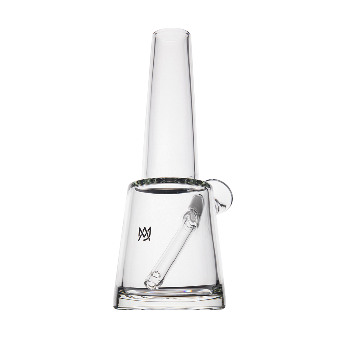 MJ Arsenal Summit Clear Borosilicate Glass Bong 14mm Joint - Front View on White