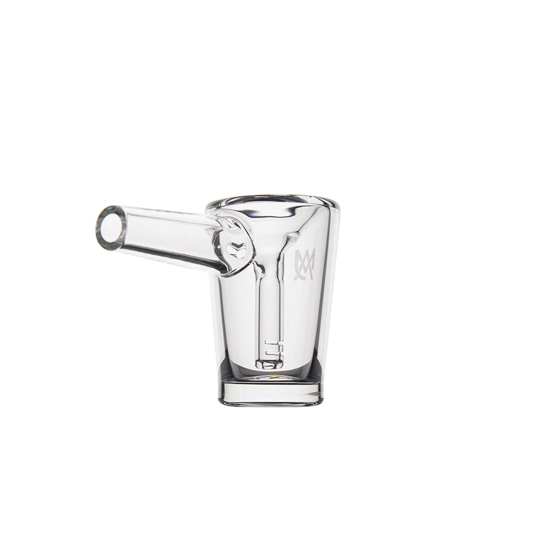 MJ Arsenal Basin Compact Bubbler front view, 100% Borosilicate Glass with advanced water filtration