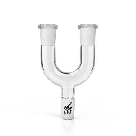 Honeybee Herb Double Bowl Wishbone Adaptor, Clear Glass, Front View
