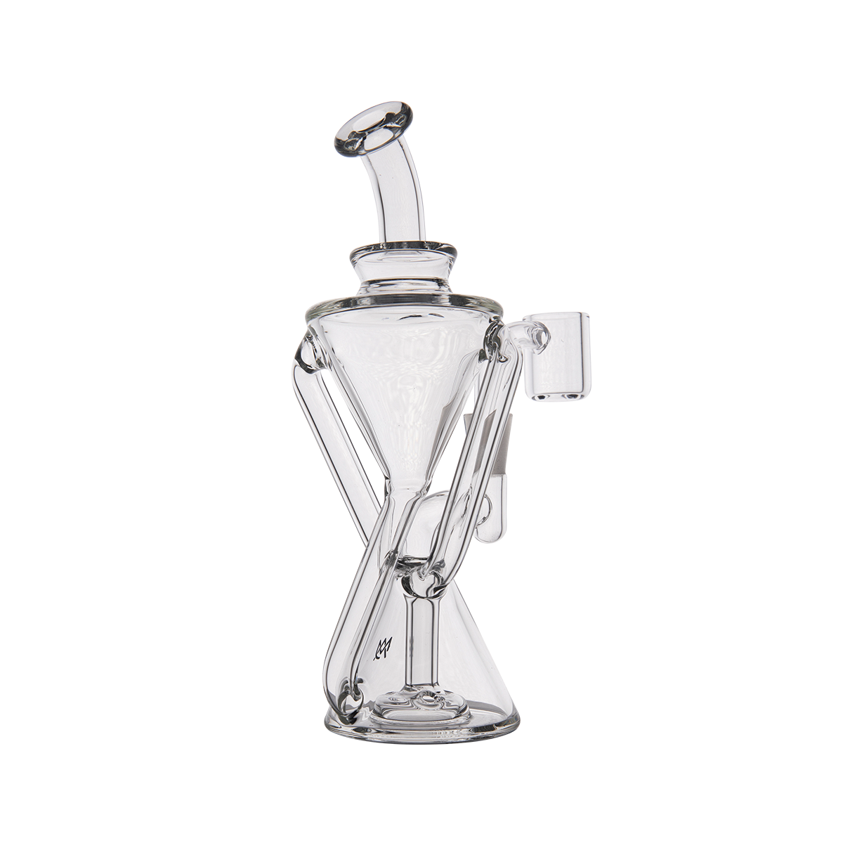MJ Arsenal Time Turner Mini Dab Rig with Quartz Bucket, Compact Design, Front View on Seamless White Background