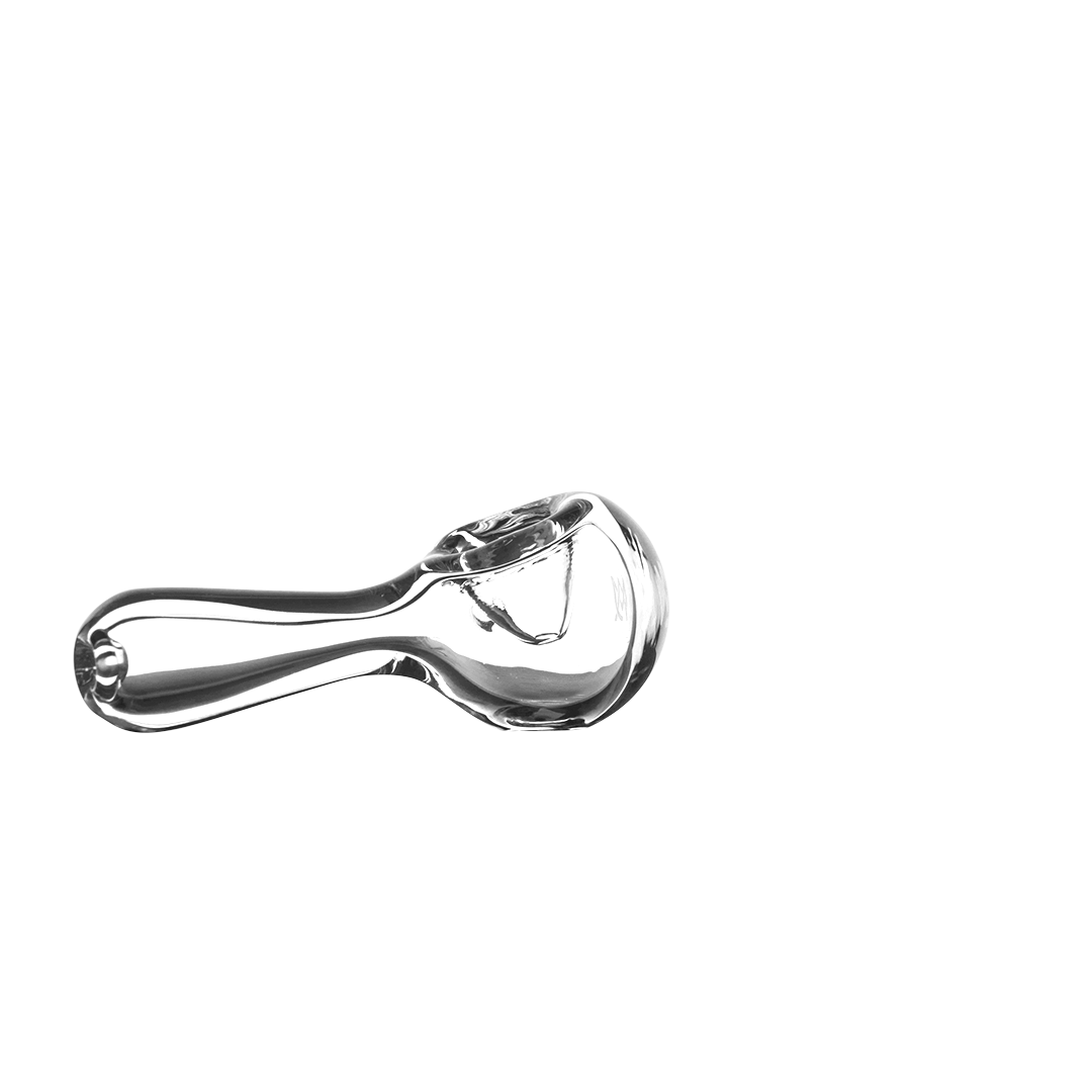 MJ Arsenal Pioneer Hand Pipe - Clear Glass Side View on White Background