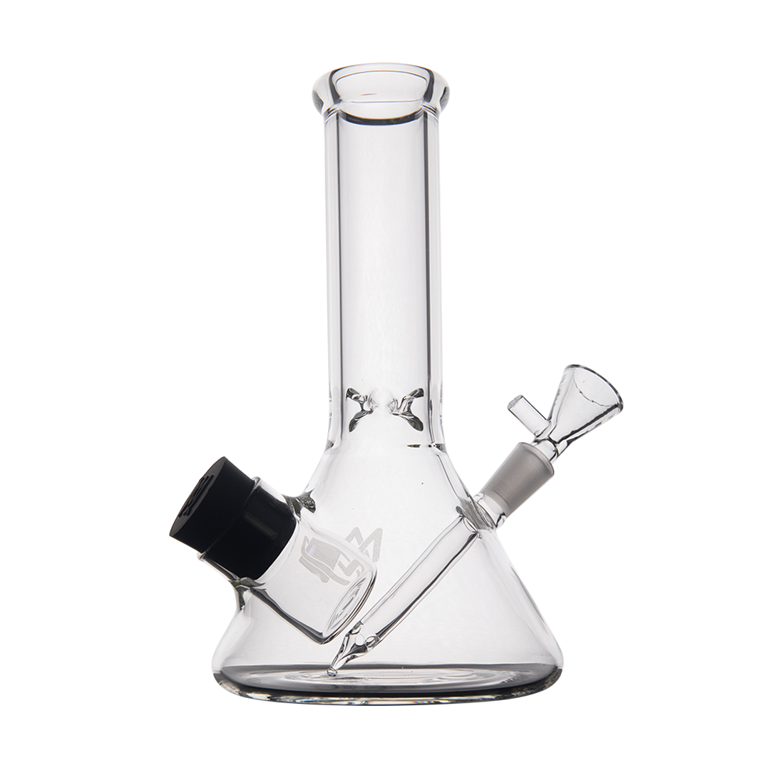 MJ Arsenal Cache Bong with 45 Degree Joint - Clear Borosilicate Glass Beaker Design