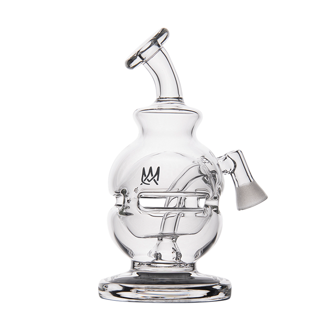 MJ Arsenal Royale Vape Edition mini dab rig, clear glass, front view on white background