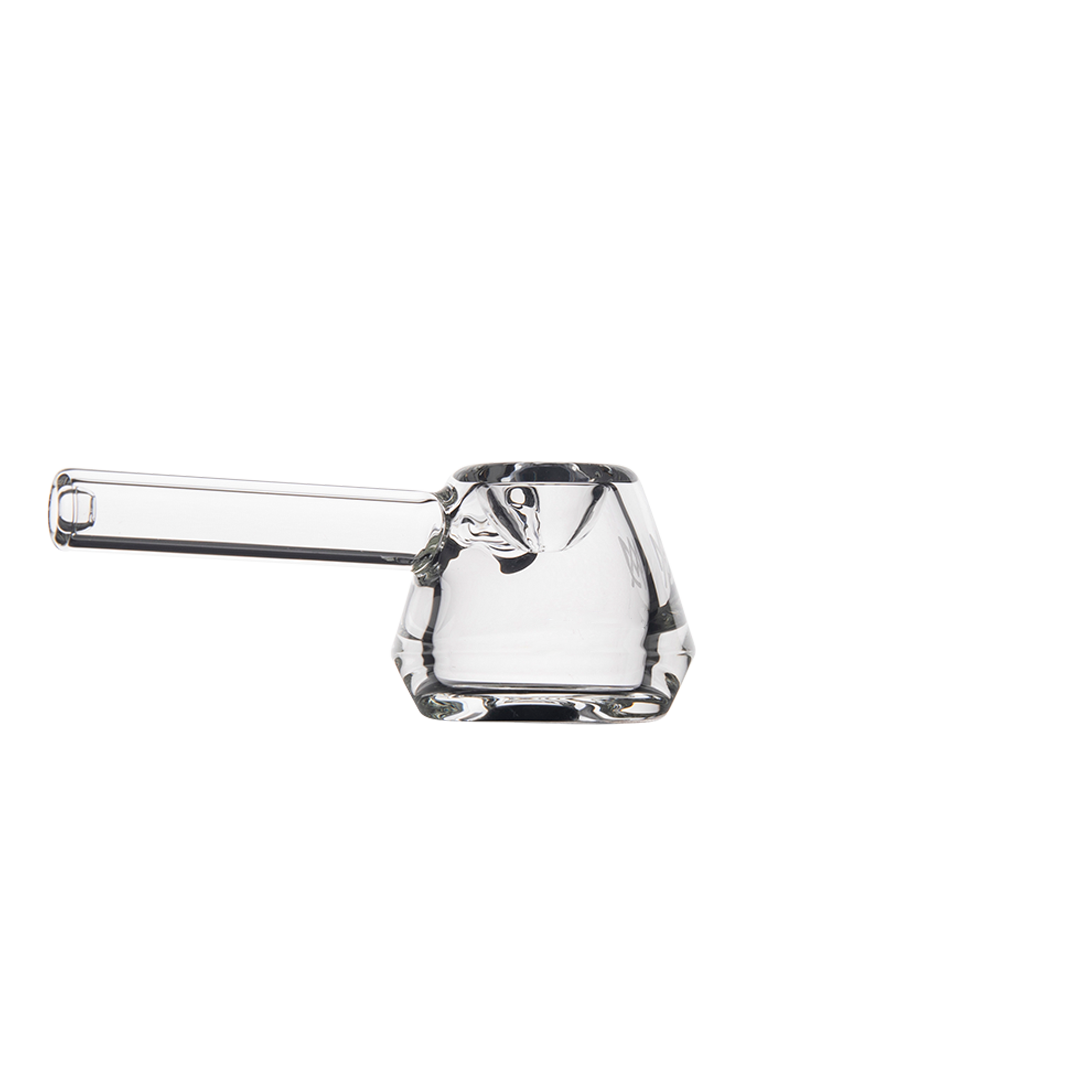 MJ Arsenal Kettle Hand Pipe - Compact Clear Glass with Smooth Side Carb - Front View