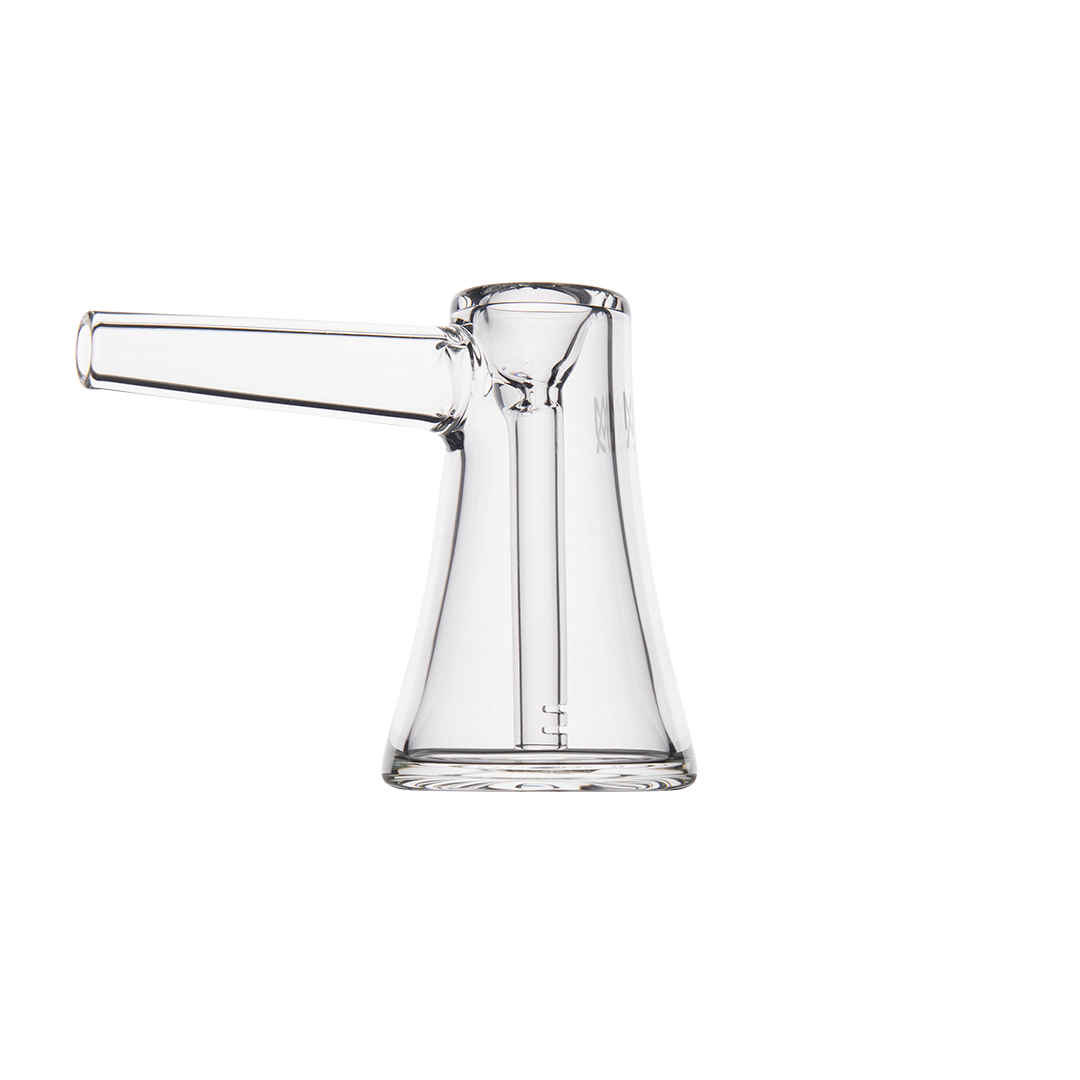 MJ Arsenal Vulkan Bubbler with a clear glass compact design, front view on a white background