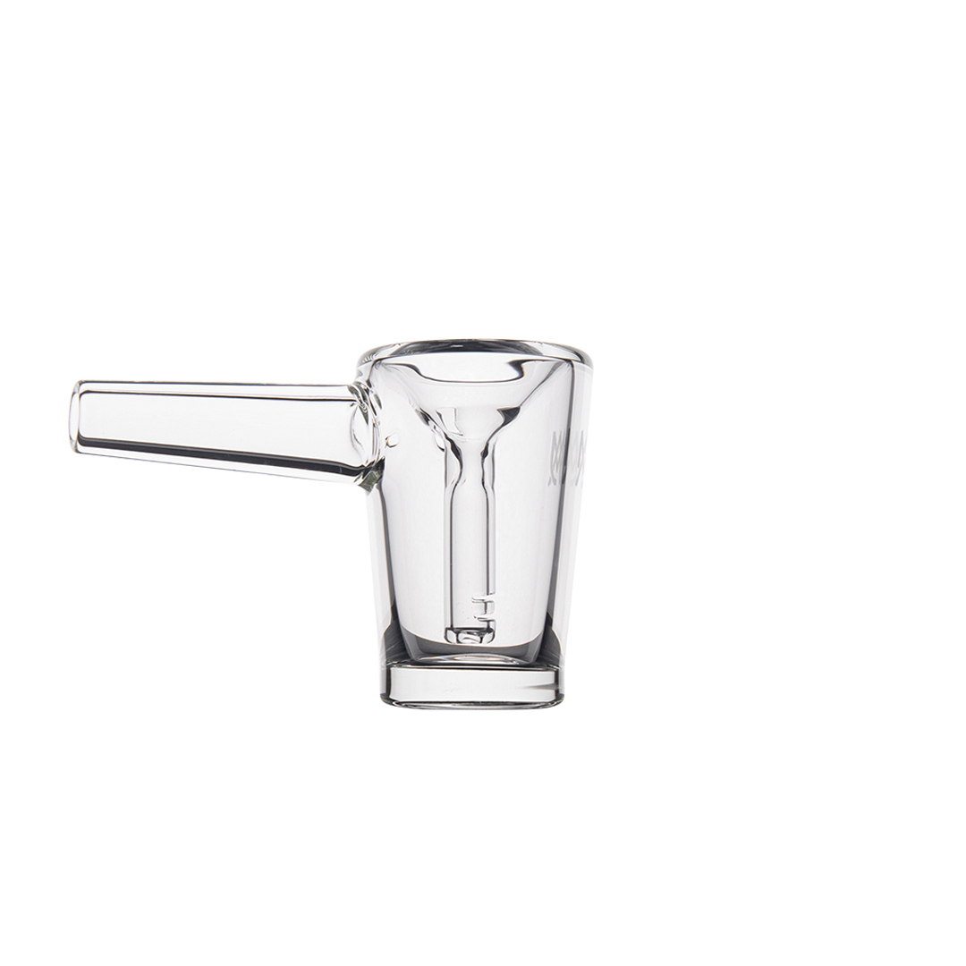 MJ Arsenal Basin Compact Bubbler - Clear Borosilicate Glass with Advanced Filtration, Side View