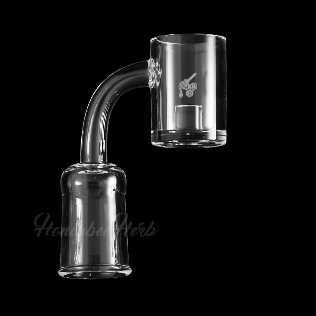 Honeybee Herb CORE REACTOR Quartz Banger at 90Β° angle, clear, 25mm flat top for dab rigs