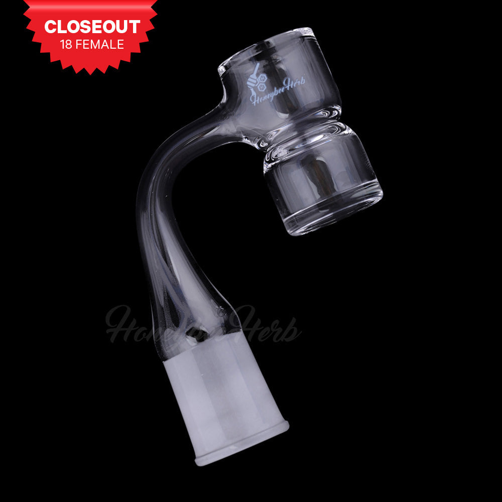 Honeybee Herb Clear Quartz Splash Bucket, 90° Angle, 18mm Female Joint for Dab Rigs