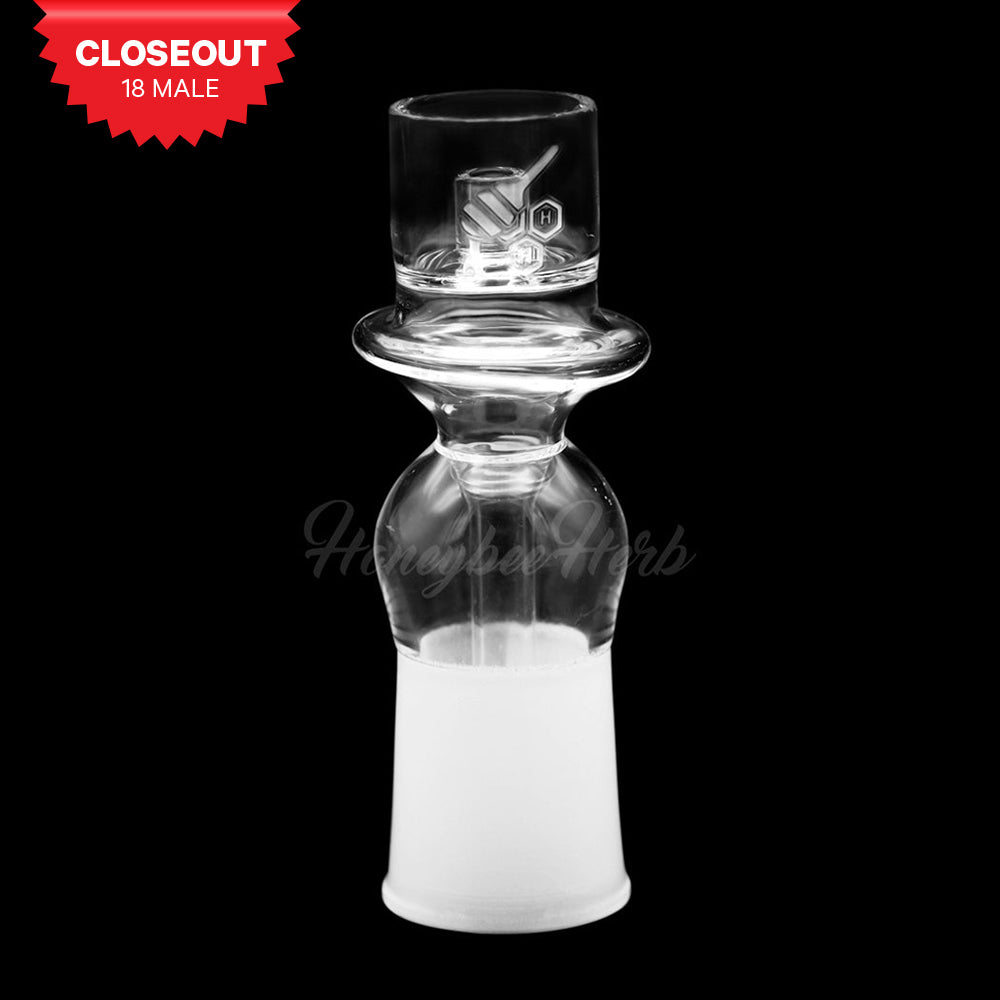 Honeybee Herb CORE REACTOR BARREL QUARTZ NAIL, 18mm Male Joint, Front View on White Background