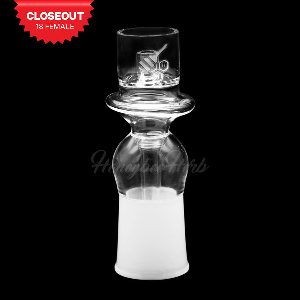 Honeybee Herb CORE REACTOR BARREL QUARTZ NAIL, 18mm Female Joint, Front View on White Background