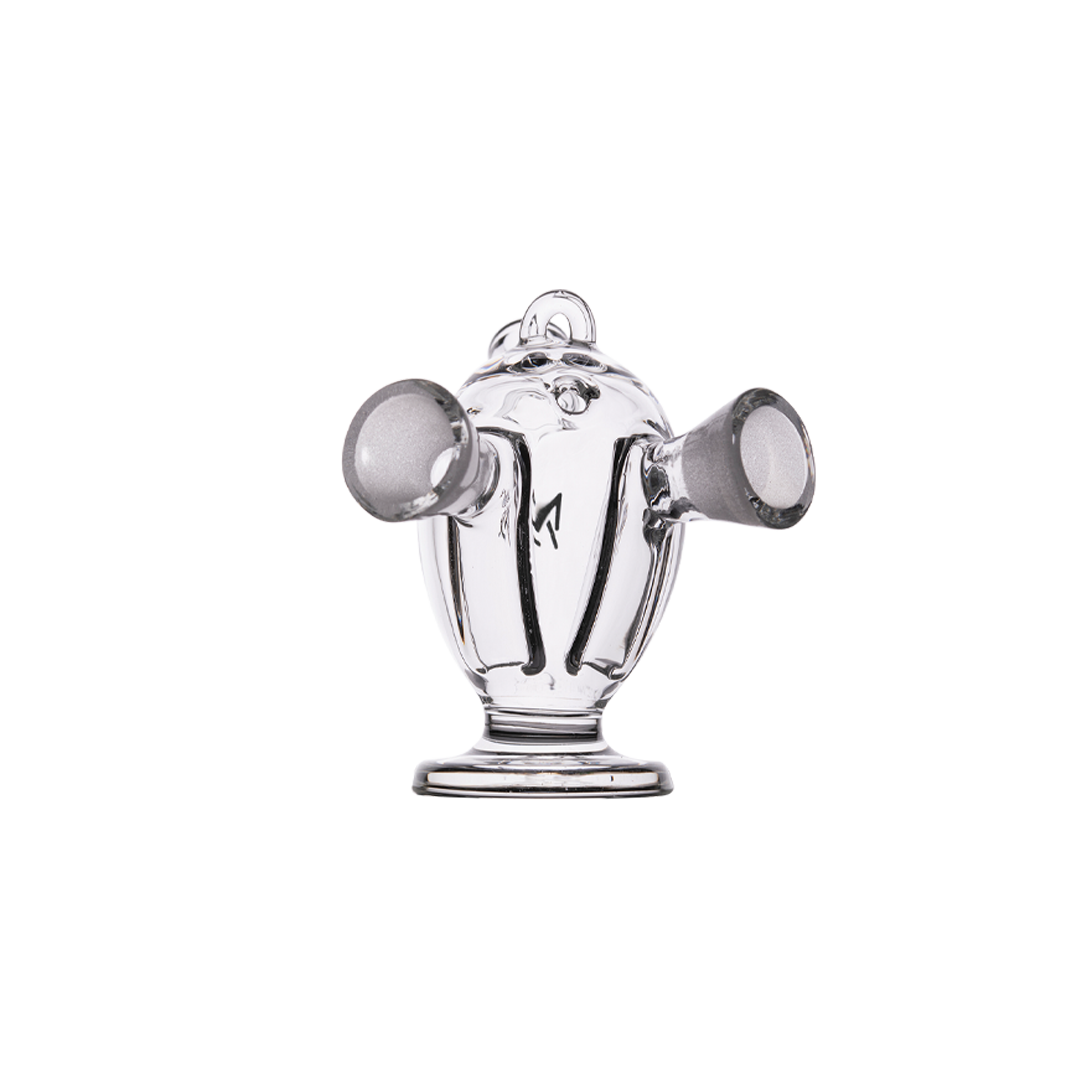 MJ Arsenal Dubbler Double Bubbler in clear borosilicate glass, compact & portable, for dry herbs