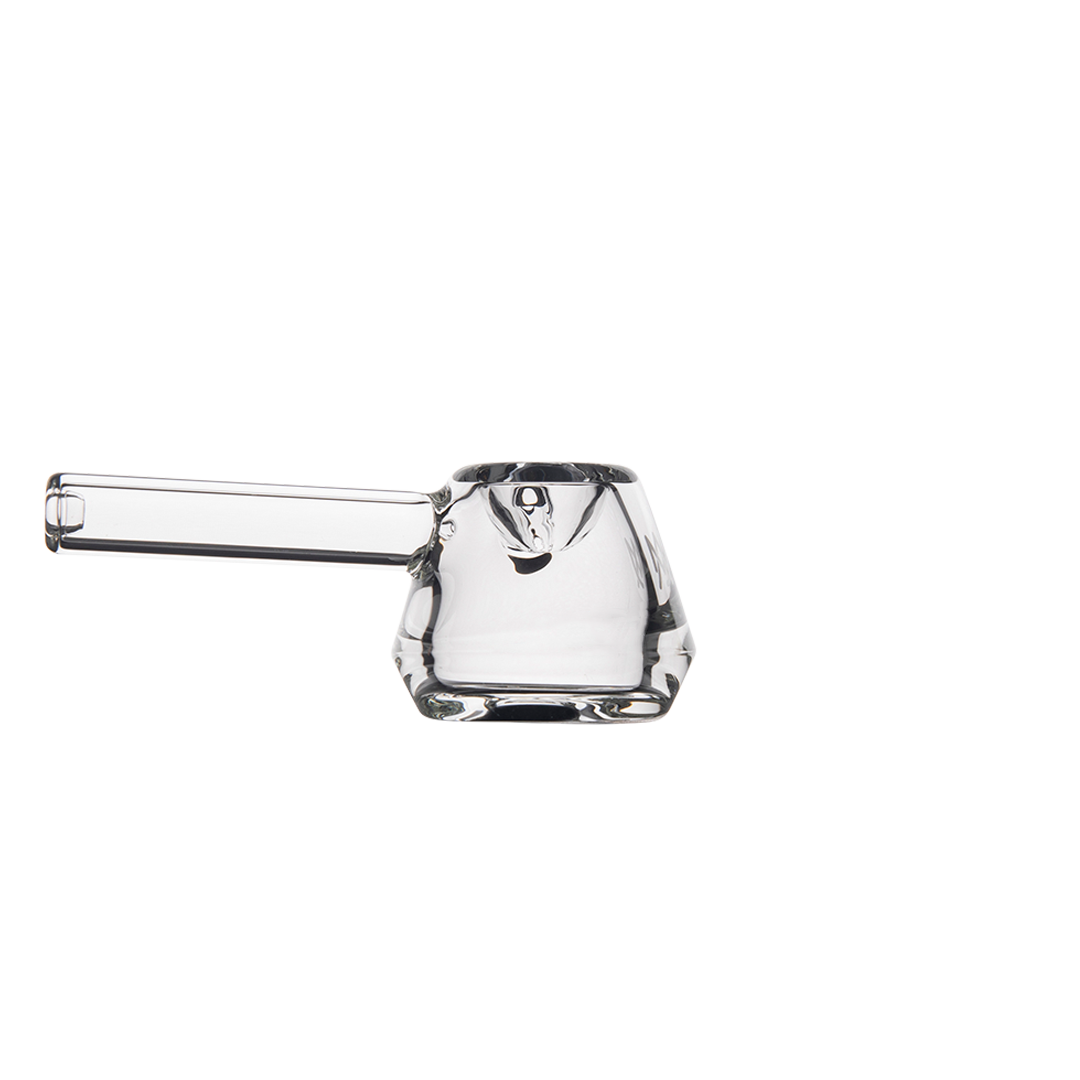 MJ Arsenal Kettle Hand Pipe - Clear Glass Compact Smoking Device - Side View