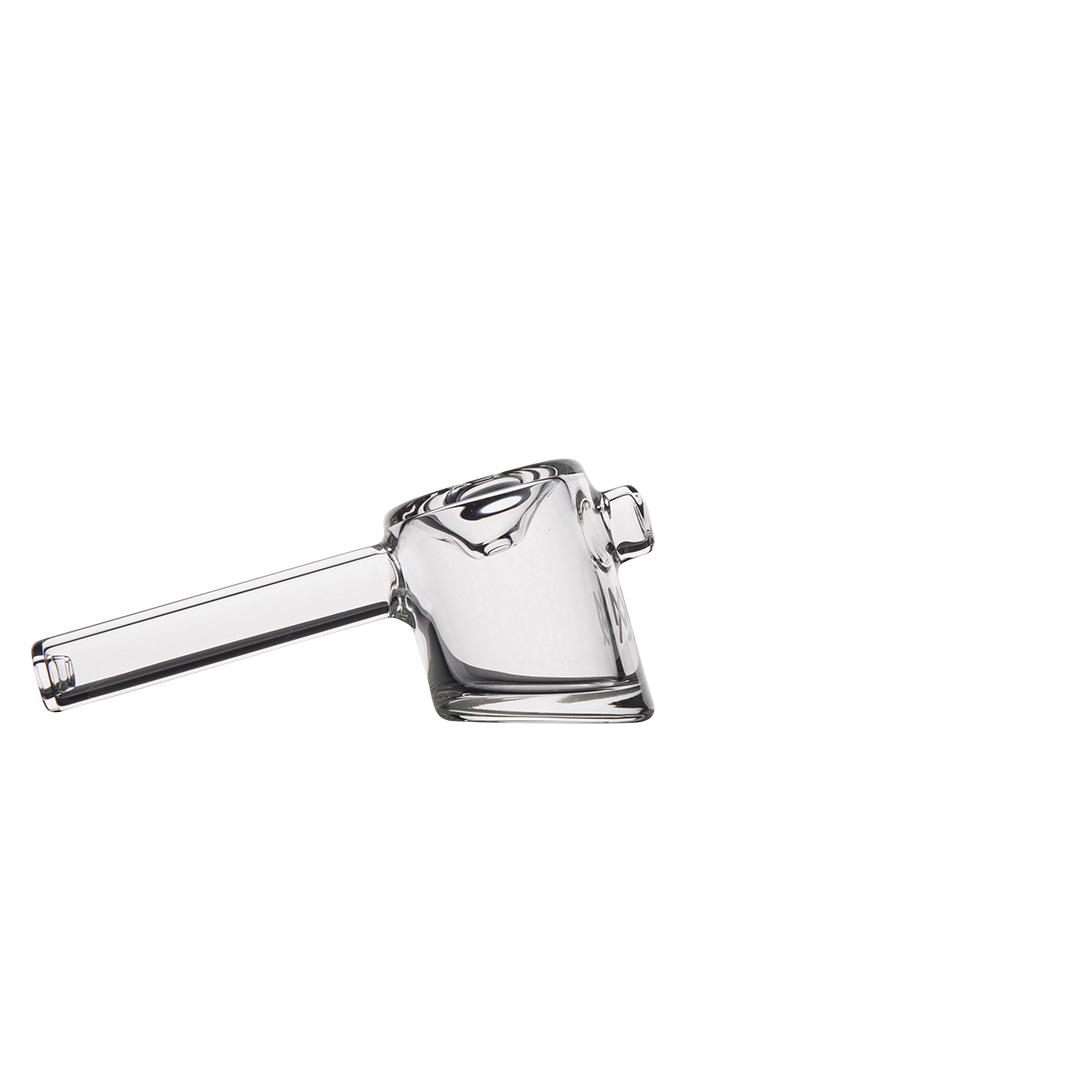 MJ Arsenal Kickstand Hand Pipe - Clear Glass Side View on Seamless White Background