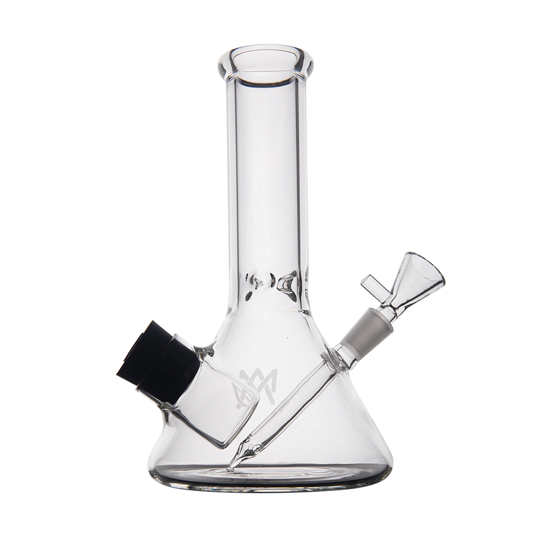 MJ Arsenal Cache Bong - Compact 7" Clear Borosilicate Glass with 10mm Joint - Side View