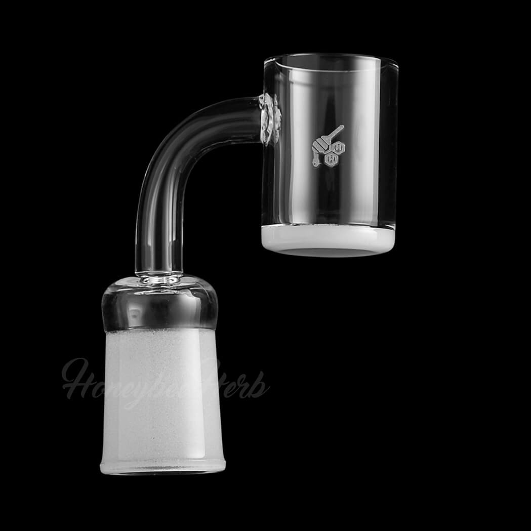 Honey & Milk Quartz Banger by Honeybee Herb, 90Β° male joint, 25mm flat top, clear quartz