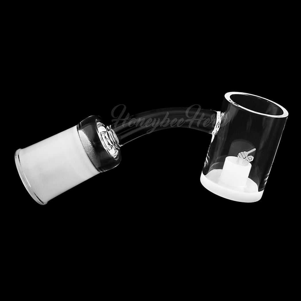 Honey & Milk Core Reactor Quartz Banger at 45° angle, clear, for dab rigs with flat top design