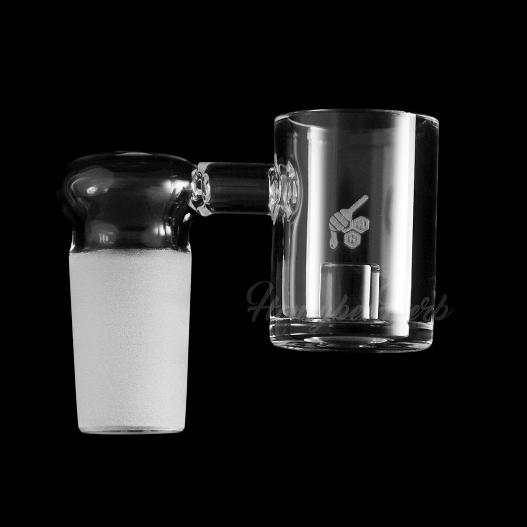 Honeybee Herb Core Reactor Sidecar Quartz Banger 90°, 18mm Male Joint, Clear Design