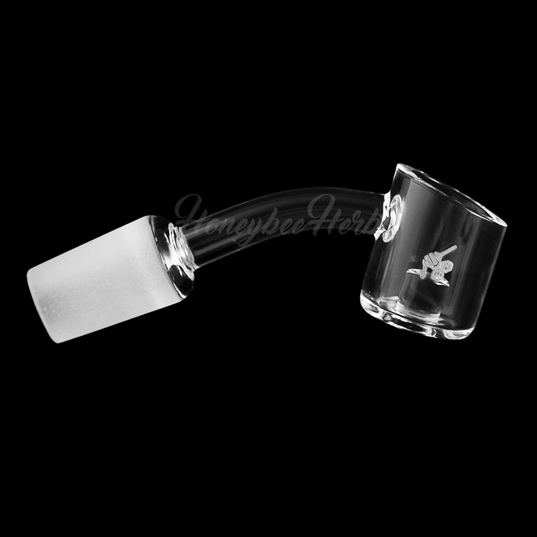 Honeybee Herb CORE REACTOR QUARTZ BANGER at 45° angle for dab rigs, clear flat top design, 25mm