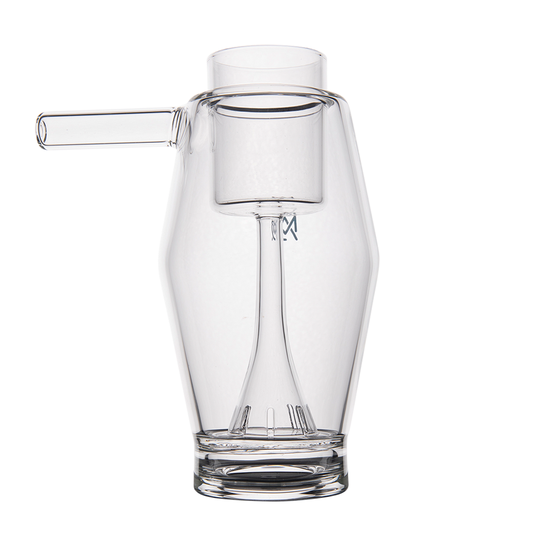 MJ Arsenal Proxy Bubbler, clear borosilicate glass, front view, compact dabbing accessory