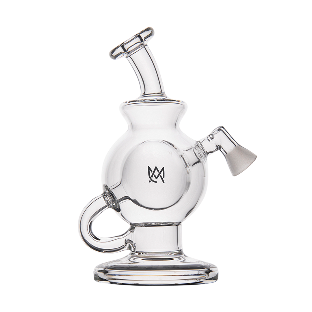 MJ Arsenal Atlas Vape Edition mini dab rig front view with clear glass and MJ logo