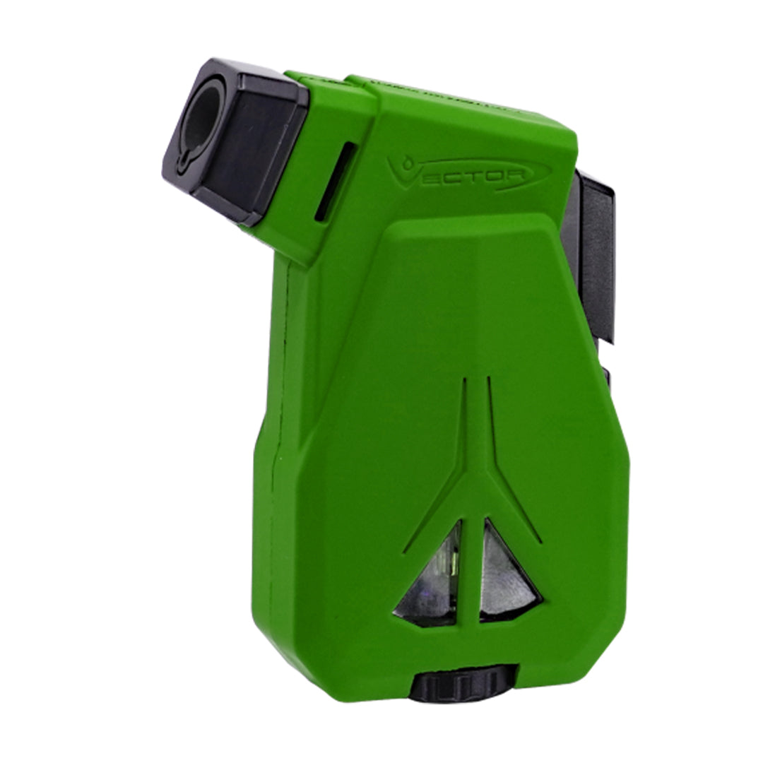 Vector Speed Mini Torch in Green - Compact and Wind-Resistant Refillable Lighter, Front View