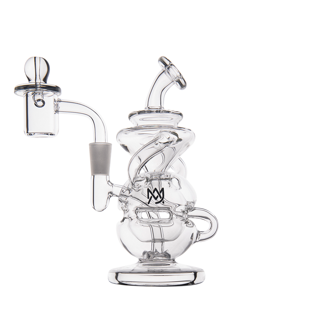 MJ Arsenal Infinity Mini Dab Rig - Clear Borosilicate Glass with Banger Hanger