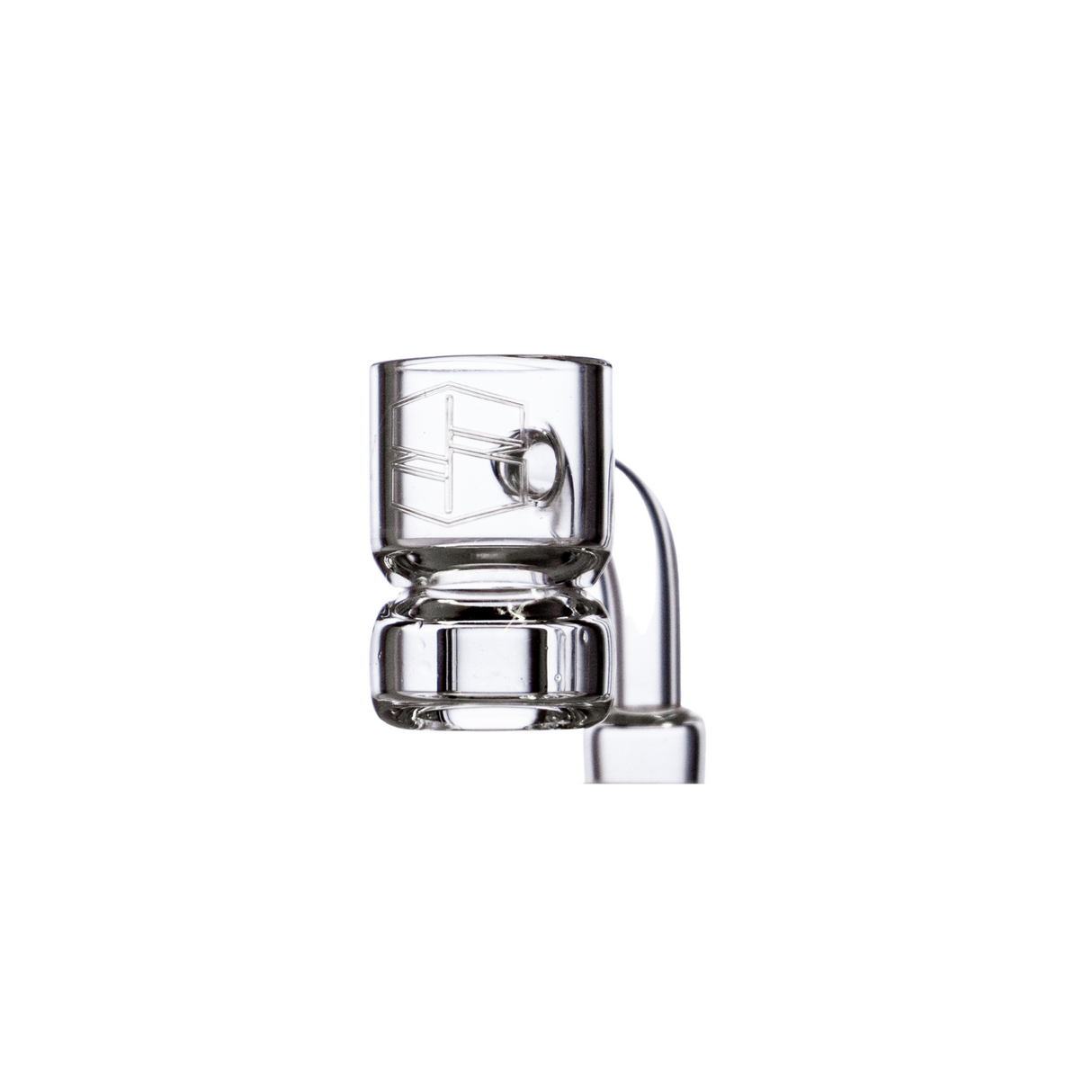 Stache Splash Guard Banger by Stacheproductswholesale, clear glass, side view on white background