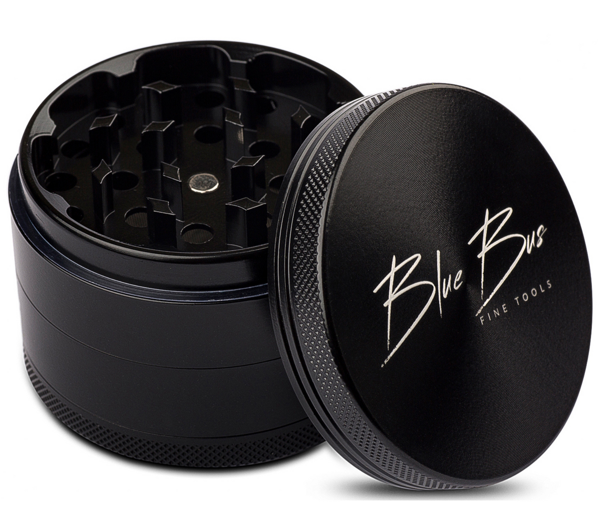 Z1 2.5" Black Ceramic Grinder by Blue Bus Fine Tools, 4-Part Design, Portable and Closable