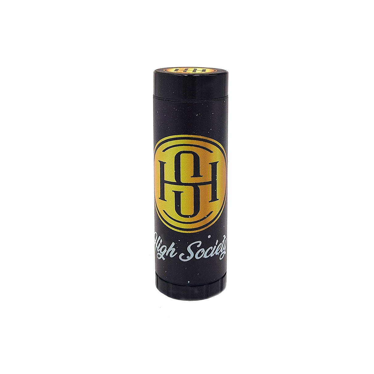 High Society Black Dugout with Mini Grinder, Front View on White Background