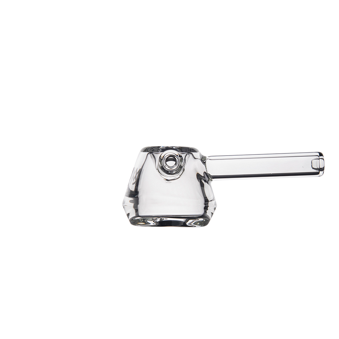 MJ Arsenal Kettle Hand Pipe - Clear Glass - Side View on White Background