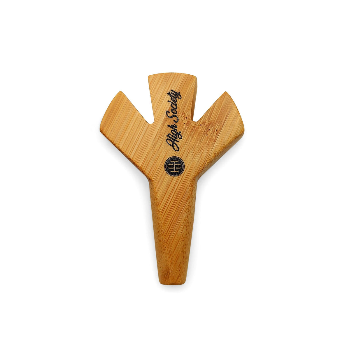 Primo High Society Triple Threat Jay Holder, Wooden Y-Shaped, Top View on White Background