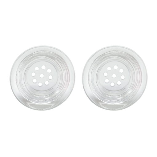 Waxmaid 18mm Glass Bowl Replacements, 2 Pack, Top View on White Background