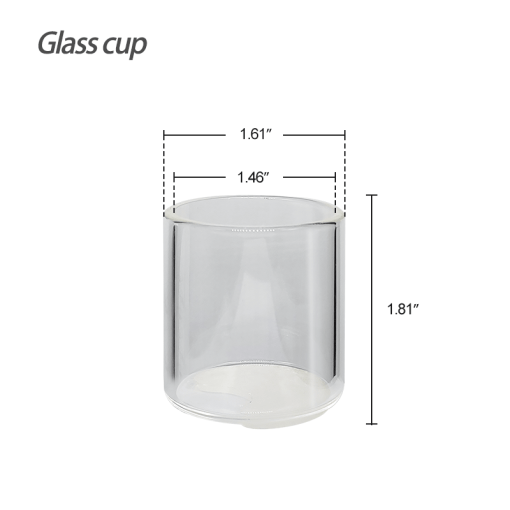 Waxmaid Dabber Glass Cup for Dab Rig with Dimension Markings - Front View