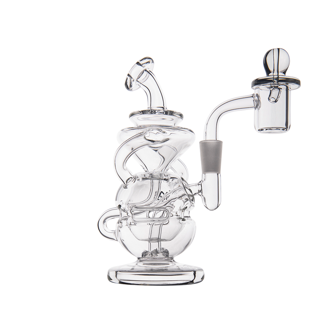 MJ Arsenal Infinity Mini Dab Rig with Banger Hanger Design, Clear Borosilicate Glass, Front View