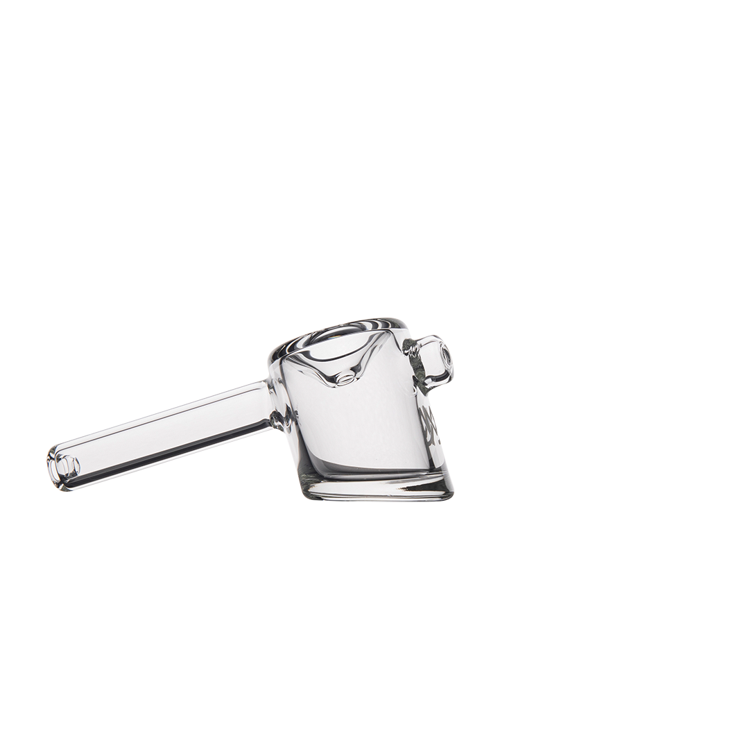 MJ Arsenal Kickstand Hand Pipe - Clear Glass - Side View on White Background