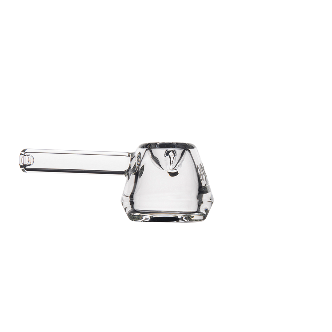 MJ Arsenal Kettle Hand Pipe - Clear Glass - Compact Design - Front View