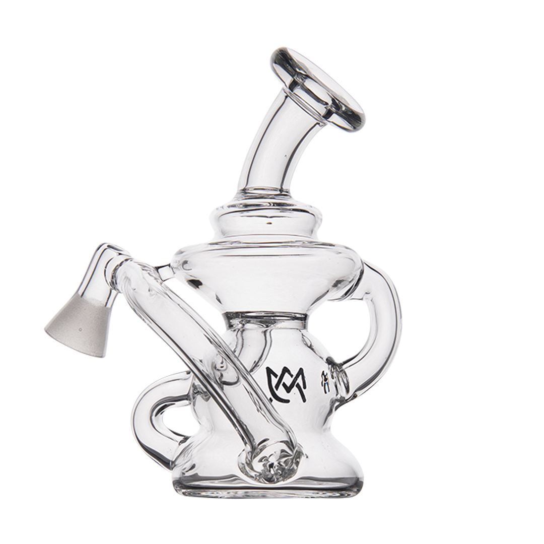 MJ Arsenal Hydra Vape Edition mini dab rig with clear glass and side percolator, front view