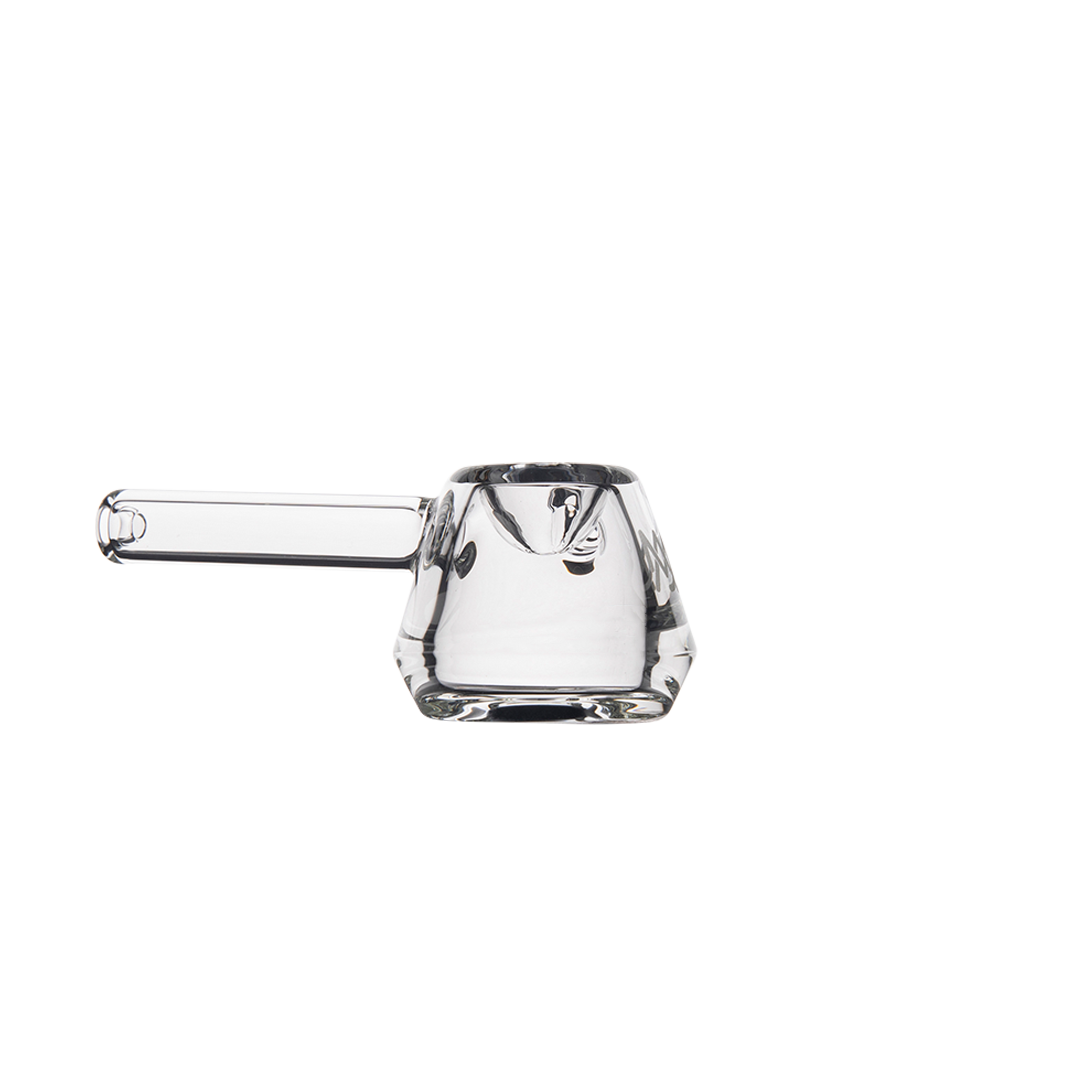 MJ Arsenal Kettle Hand Pipe - Compact Clear Glass Smoking Device, Side View