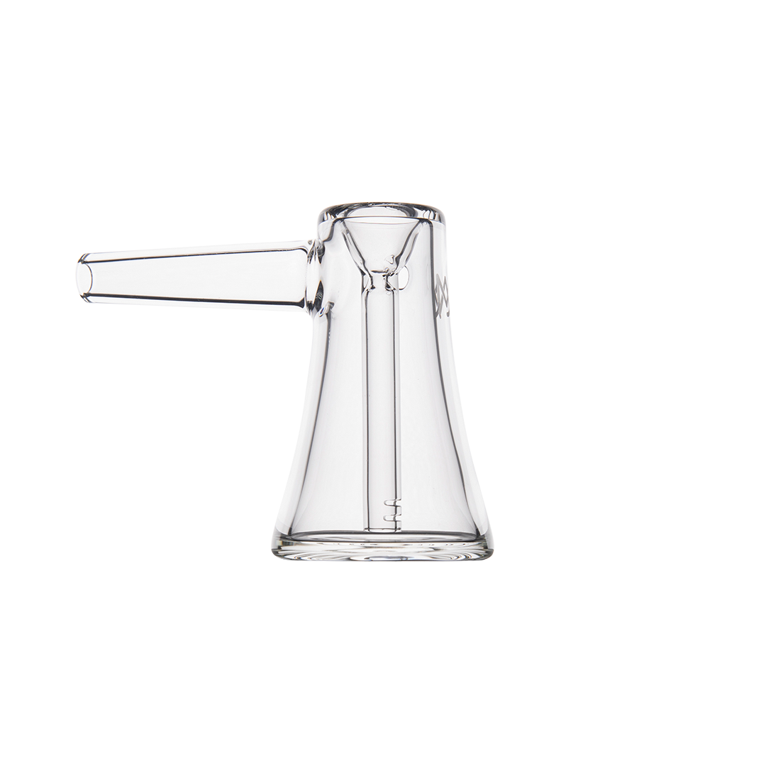 MJ Arsenal Vulkan Bubbler - Compact Clear Glass with Smooth Hits - Front View