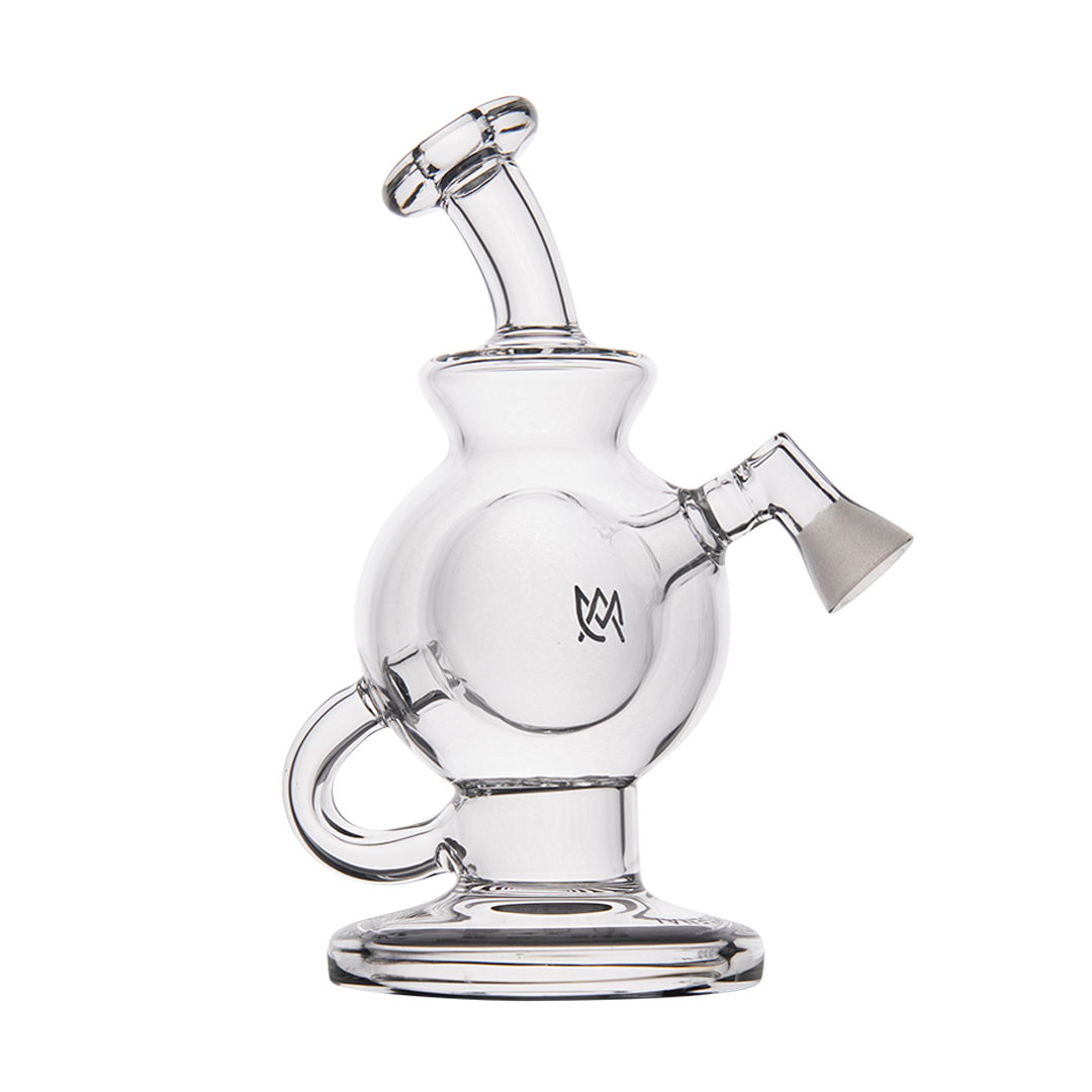 MJ Arsenal Atlas Vape Edition compact dab rig with quartz banger, clear glass, front view