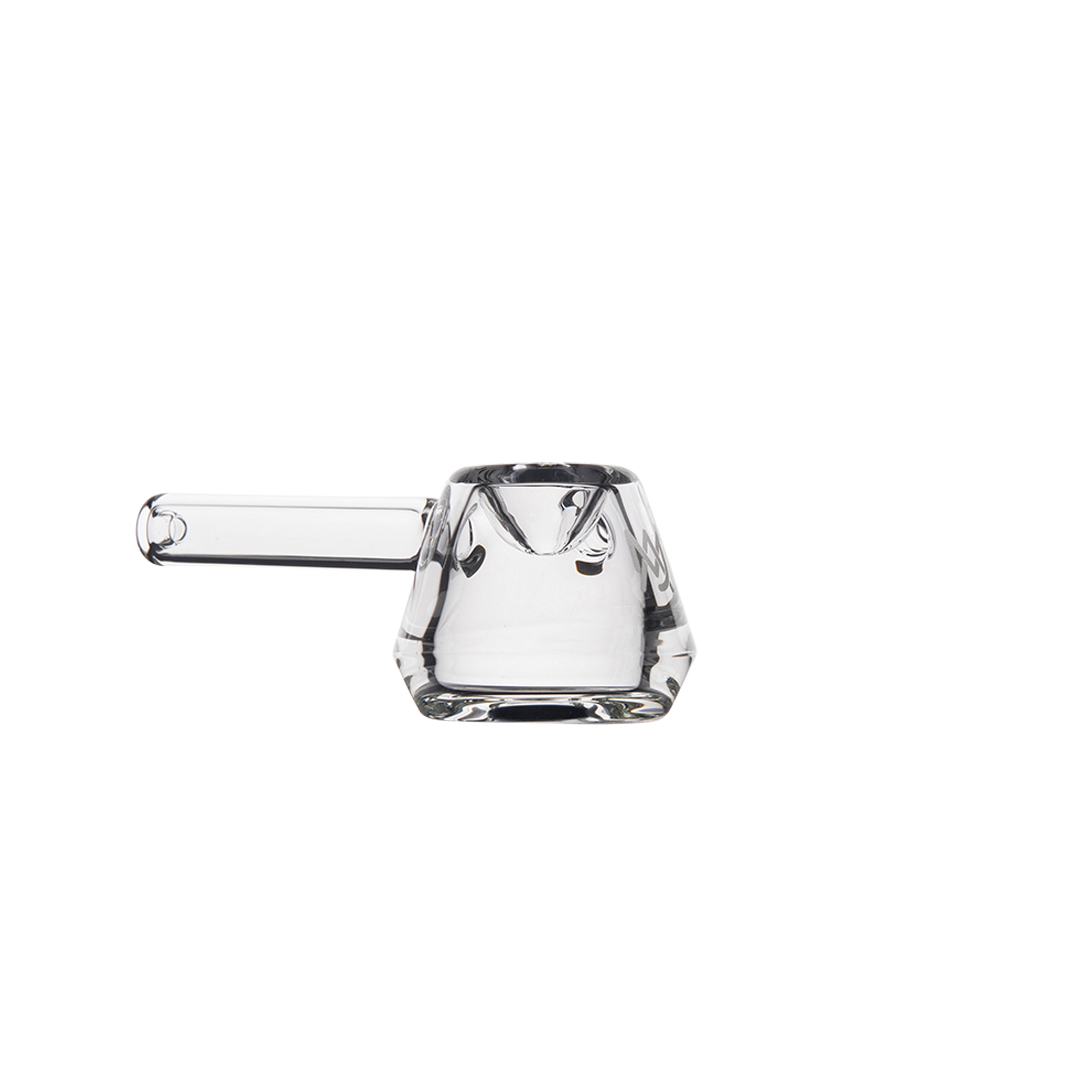 MJ Arsenal Kettle Hand Pipe with clear glass and ergonomic design - Front View