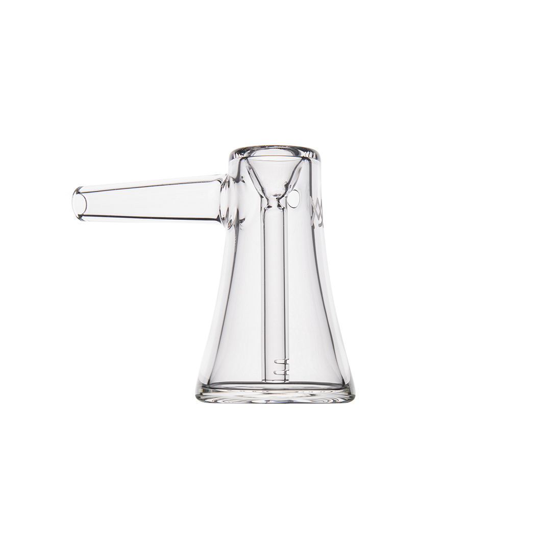 MJ Arsenal Vulkan Bubbler - Clear Glass Mini Bong - Front View on White Background