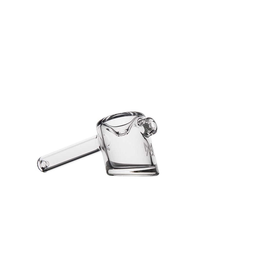 MJ Arsenal Kickstand Hand Pipe in Clear Glass - Compact and Portable - Side View