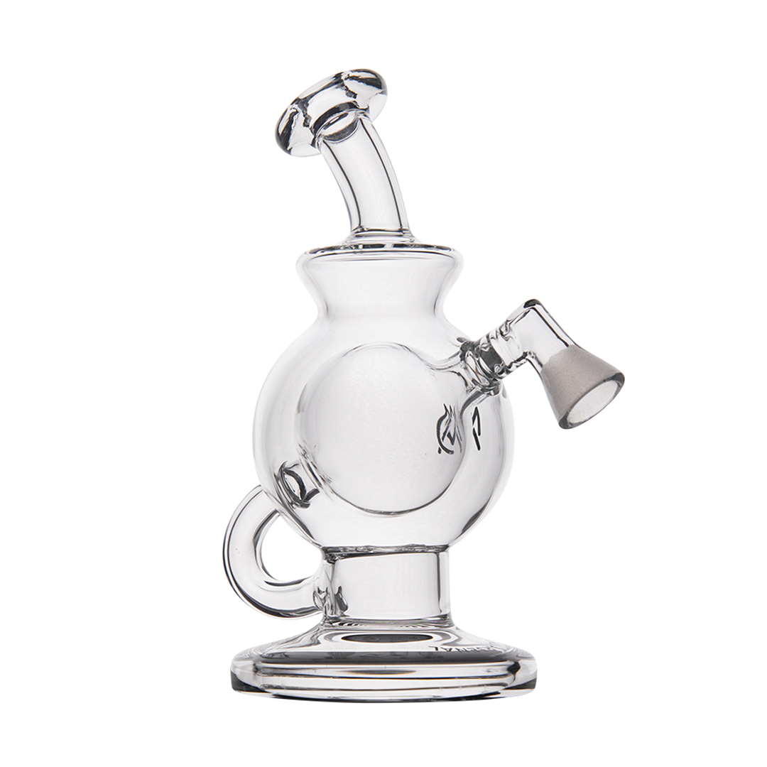MJ Arsenal Atlas Vape Edition mini dab rig side view with quartz banger on white background