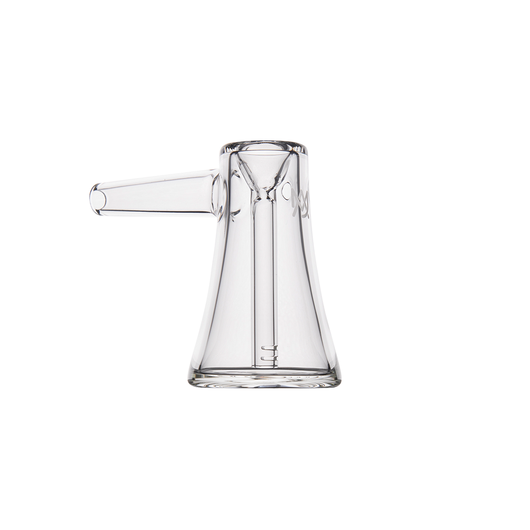 MJ Arsenal Vulkan Bubbler - Clear Glass Mini Rig with Side Pipe - Front View