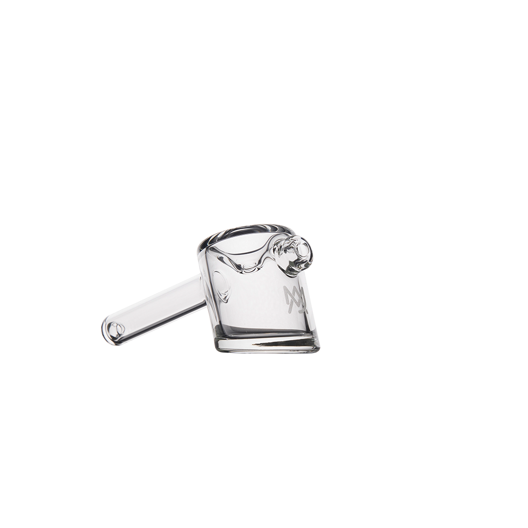 MJ Arsenal Kickstand Hand Pipe in Clear Glass - Compact and Ergonomic Design